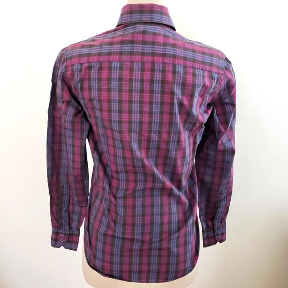 Vintage Plaid Shirt by Diane Von Furstenberg DVF 70s Button Down Size Sm… - Picture 4 of 8